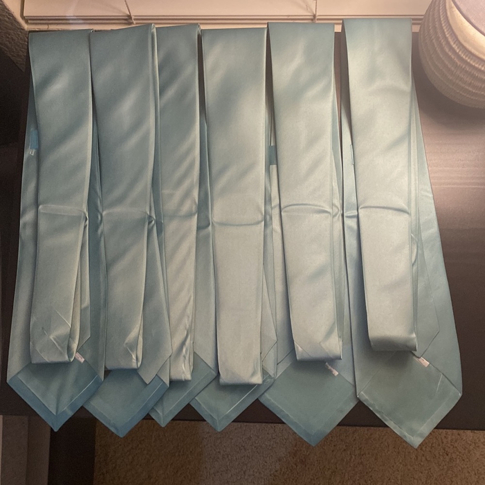 New! 6 Solid Eucalyptus Green Ties - image 3